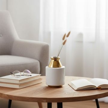 elora vase gold desk planter main lifestyle