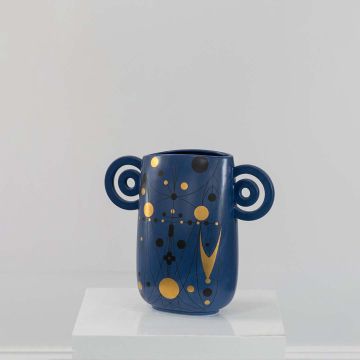 Barrit Ceramic Flower Vase Blue White Background 1