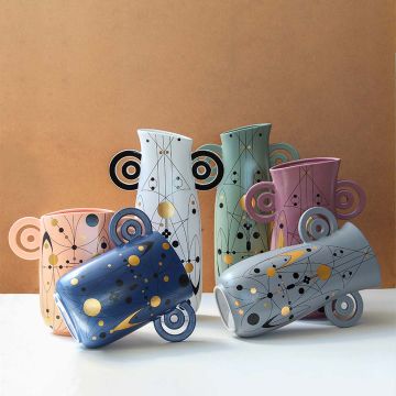 Barrit Ceramic Flower Vase Pink Lifestyle