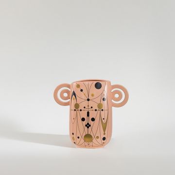 Barrit Ceramic Flower Vase - Peach White Background