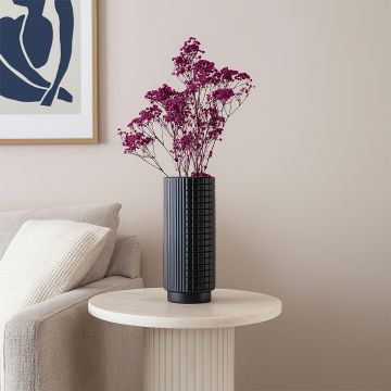 nuru ceramic flower vase black main lifestyle