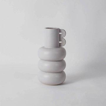 Deniz Deco Vase - Grey White Background