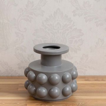 Simania Ceramic Flower Vase Grey White Background 1