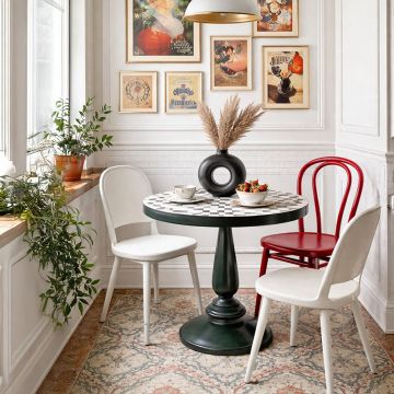 donut ceramic flower vase matte black medium main lifestyle