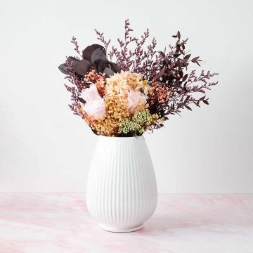 Rigel Ceramic Flower Vase White Lifestyle
