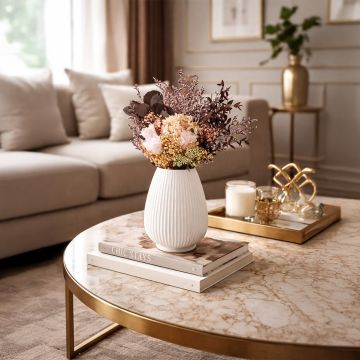 rigel ceramic flower vase white main lifestyle