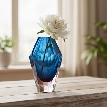 moser diamond cut glass vase main lifestyle