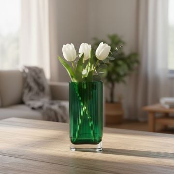 long luxury glass vase green main lifestyle