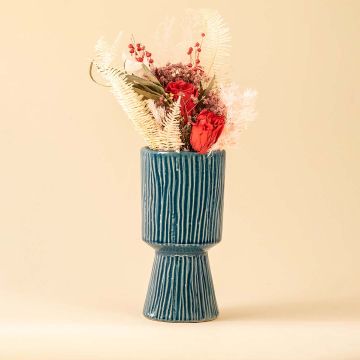 Remnant Blue Gold Ceramic Vase Large Lifestyle