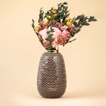 Decorative Brown Golden Ceramic Vase Lifestyle