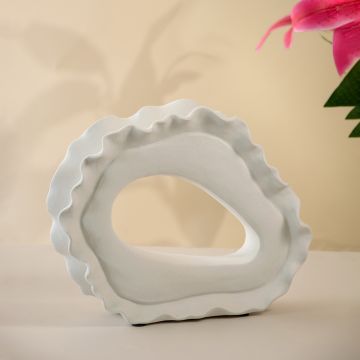 Loop White Ceramic Decorative Item White background