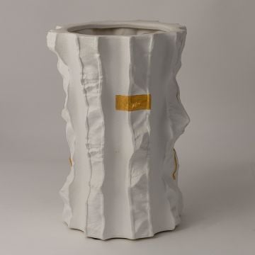 Ceramic Table Vase WhiteSide Angle
