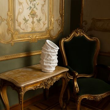 wavy rim table vase white main lifestyle