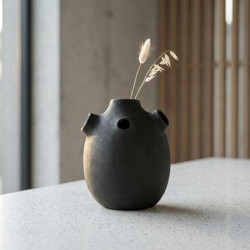 oddball black ceramic vase main lifestyle