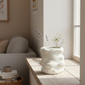 moss textured ceramic vase main lifestyle