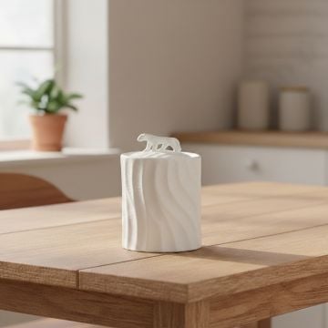 burma ceramic canister with lid white main lifestyle