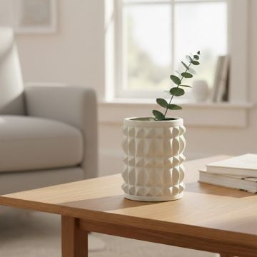 prado maze ceramic vase grey main lifestyle