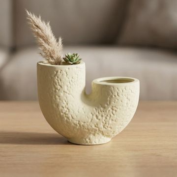 bandsaw textured ceramic vase light green main lifestyle