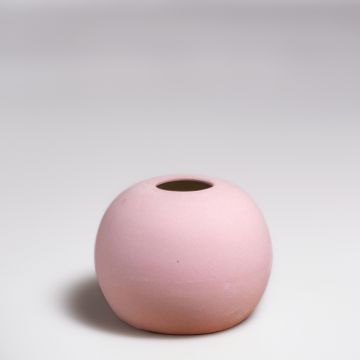 Pretty Pink Round Ball Ceramic Flower Vase White Background 1