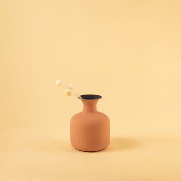 Reverie Metal Vase Peach Lifestyle
