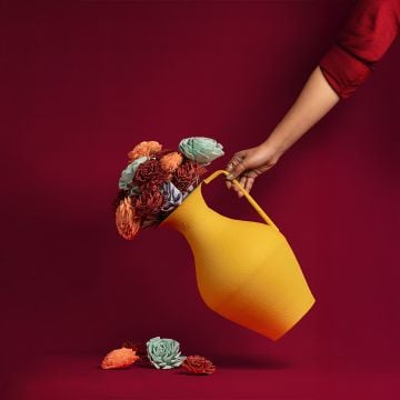 Suraahi Vase Yellow Main Lifestyle