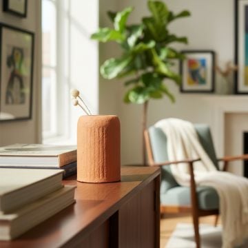 papier ridge vase peach main lifestyle