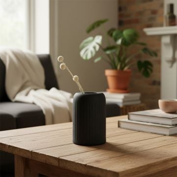 papier ridge vase dark grey main lifestyle