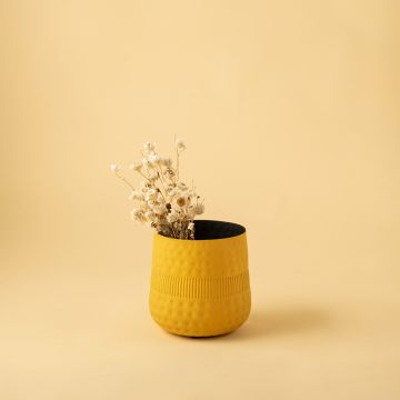 Harrappan Metal Vase Yellow Small Lifestyle