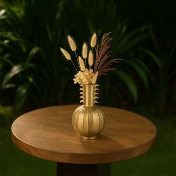 Corsica Brass Vase Main Lifestyle