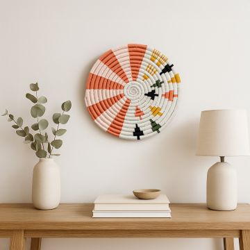 Raffia Handwoven Wall Basket Lifestyle