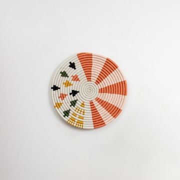 Raffia Handwoven Wall Basket- Medium White Background