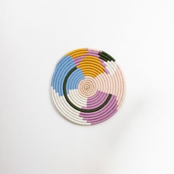 Woven Wall Basket Decor - Medium White Background