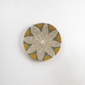 Rawi Floral Woven Wall Basket - Medium White Background
