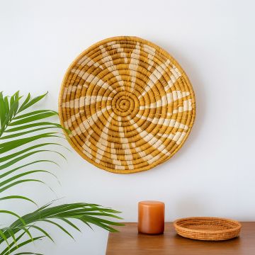 fall favorite handwoven sea grass hanging wall basket large yellow main main lifestyle