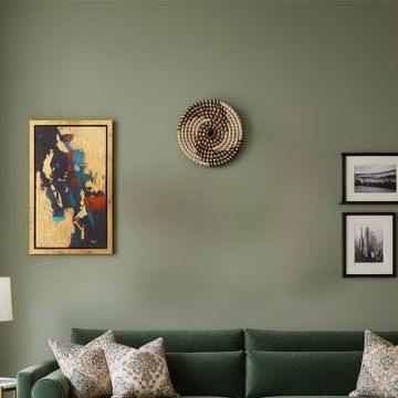 chihiro handwoven sabai grass hanging wall basket white black small main lifestyle