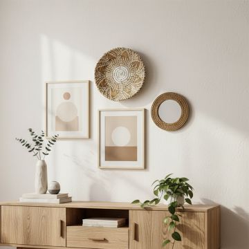 yuto handwoven sabai grass wall hanging basket white medium main lifestyle