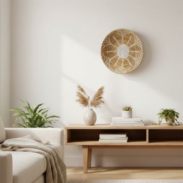 yuto handwoven sabai grass hanging wall basket white large main lifestyle