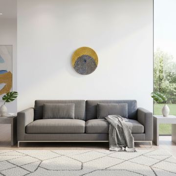 zeb handwoven sabai grass hanging wall basket medium yellow main lifestyle