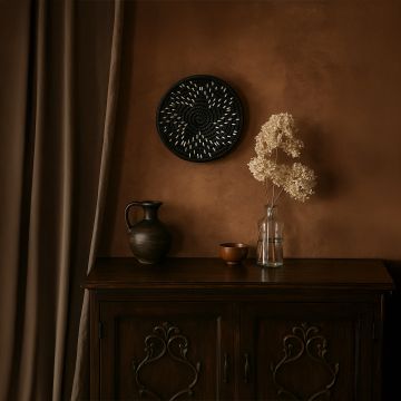 bexon handwoven sabai grass hanging wall basket pure black main lifestyle