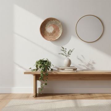 oslo handwoven sabai grass hanging wall basket peach main lifestyle