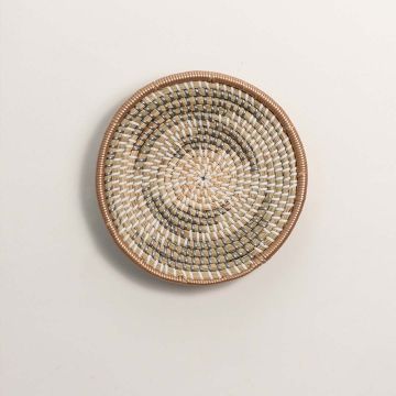 Ripple Handwoven Wall Basket White Background