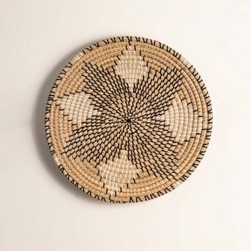 Star Of Life Handwoven Sabai Grass Wall Basket White Background