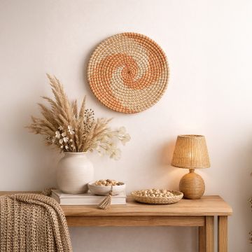 peachy handwoven decorative hanging wall basket main lifestyle