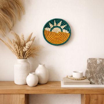 rising sun decorative hanging wall basket main lifestyle