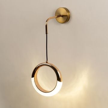 Half Moon Ring Wall Light Light On White Background