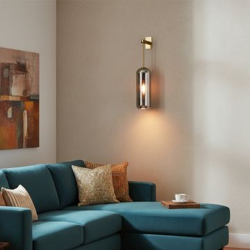 smoky glass dropping wall light main lifestyle
