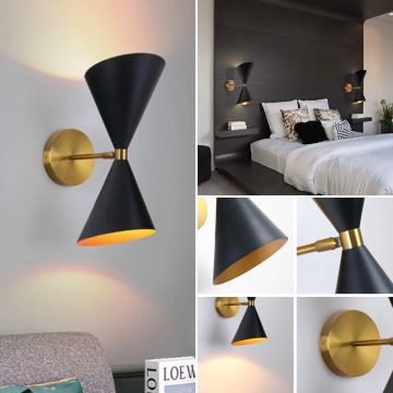 Mid Century Bowtie Style Black Wall Sconce Lifestyle
