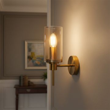 golden essence modern metal glass wall sconce main lifestyle