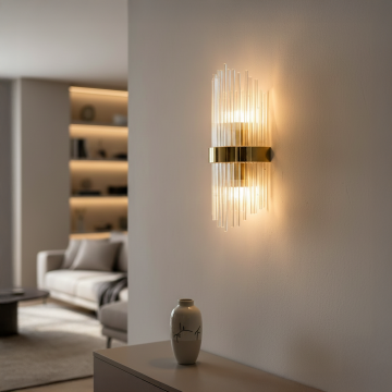 crystal modern gold metal wall light main lifestyle