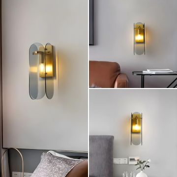 Glorious Gold Metal   Glass Wall Sconce Lifestyle